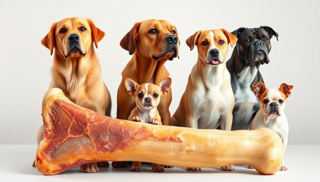 Dog breed size comparison for ham bone safety