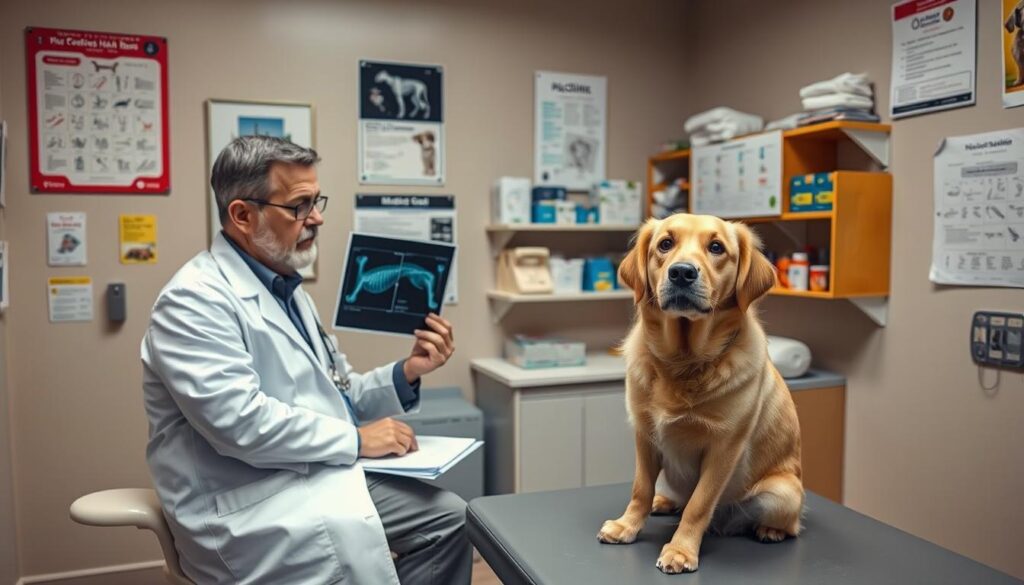 Veterinarian consulting about ham bones for dogs